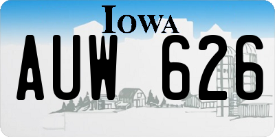 IA license plate AUW626