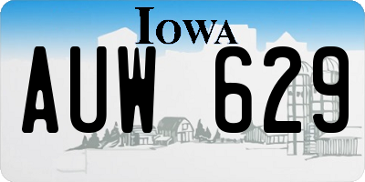IA license plate AUW629