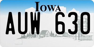 IA license plate AUW630