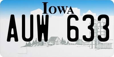 IA license plate AUW633