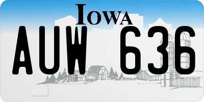 IA license plate AUW636