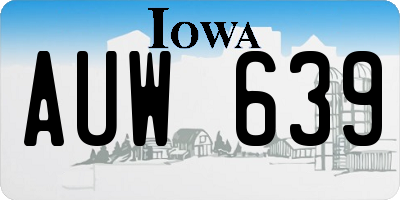 IA license plate AUW639