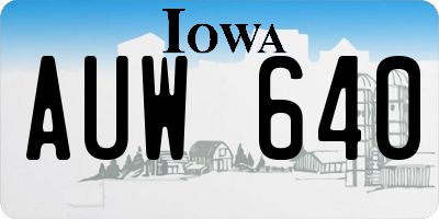 IA license plate AUW640