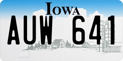 IA license plate AUW641