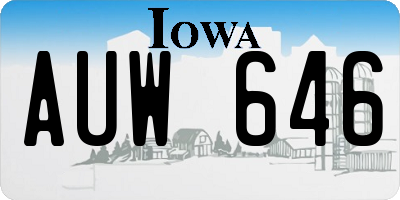 IA license plate AUW646