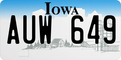 IA license plate AUW649