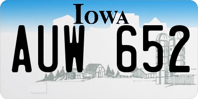 IA license plate AUW652