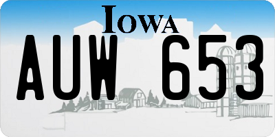 IA license plate AUW653