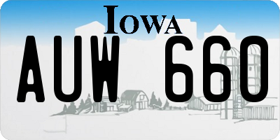 IA license plate AUW660