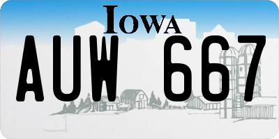 IA license plate AUW667