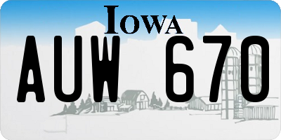 IA license plate AUW670