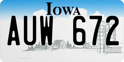 IA license plate AUW672