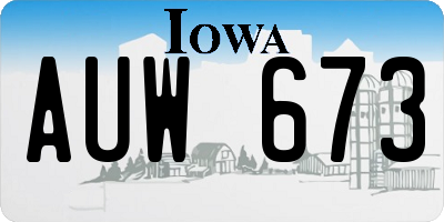 IA license plate AUW673