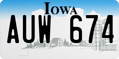 IA license plate AUW674