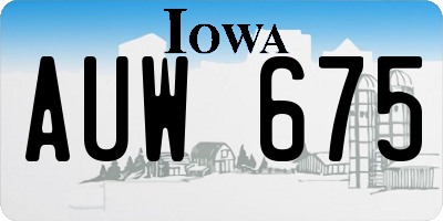 IA license plate AUW675