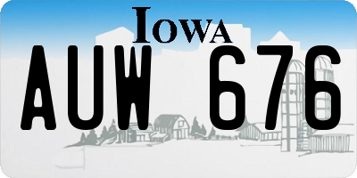 IA license plate AUW676