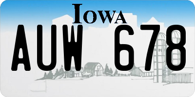 IA license plate AUW678