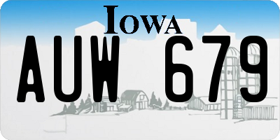 IA license plate AUW679