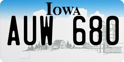 IA license plate AUW680