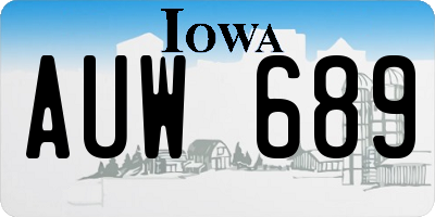 IA license plate AUW689