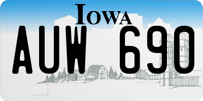 IA license plate AUW690