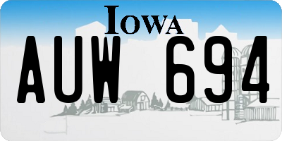 IA license plate AUW694