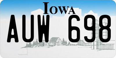 IA license plate AUW698