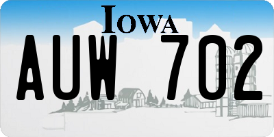 IA license plate AUW702