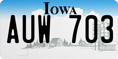 IA license plate AUW703