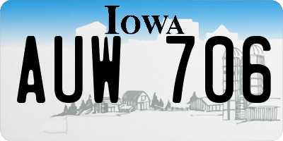 IA license plate AUW706