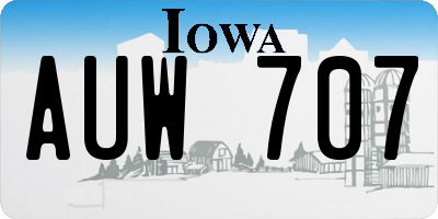 IA license plate AUW707