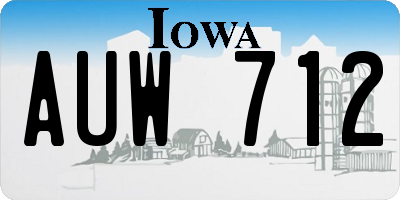 IA license plate AUW712