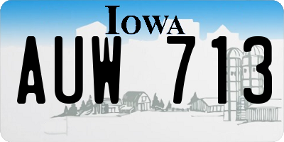 IA license plate AUW713