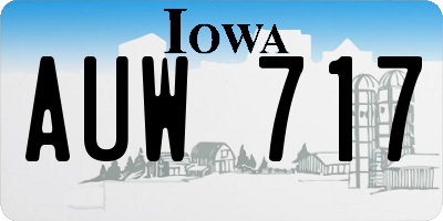 IA license plate AUW717