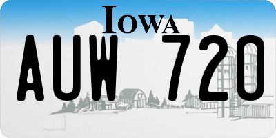 IA license plate AUW720