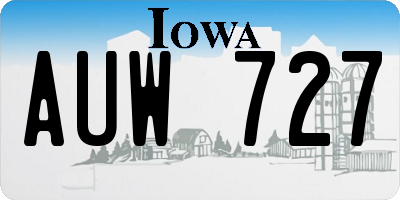 IA license plate AUW727