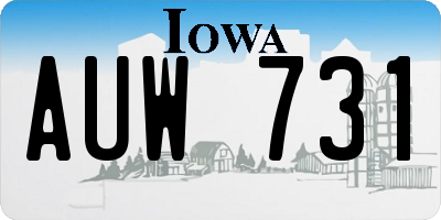 IA license plate AUW731