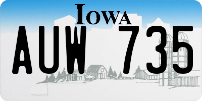 IA license plate AUW735