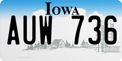 IA license plate AUW736