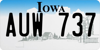 IA license plate AUW737