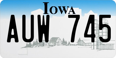 IA license plate AUW745