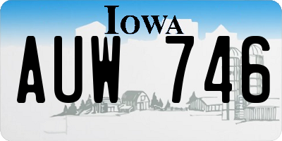 IA license plate AUW746