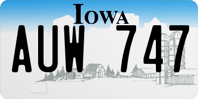 IA license plate AUW747