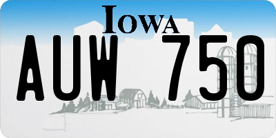 IA license plate AUW750