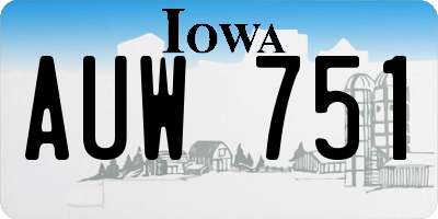 IA license plate AUW751