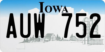 IA license plate AUW752