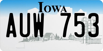 IA license plate AUW753