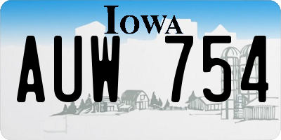 IA license plate AUW754