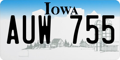 IA license plate AUW755