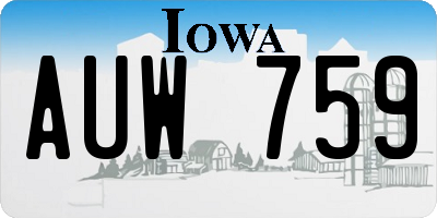 IA license plate AUW759
